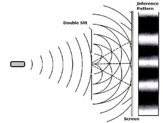 Labeled double-slit interference pattern